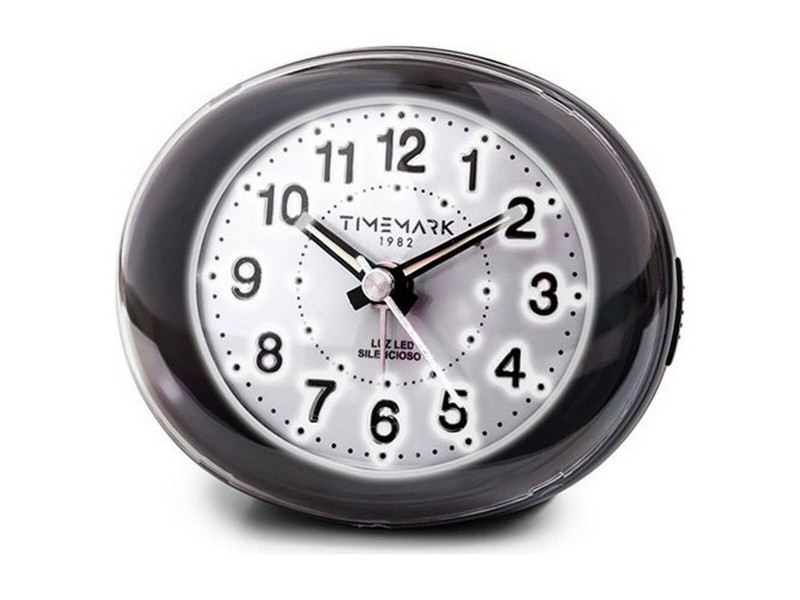 Аналогов будилник Timemark Черен LED Светлина Тих Snooze Нощен режим 9 x 9 x 5,5 cm (9 x 9 x 5,5 cm)