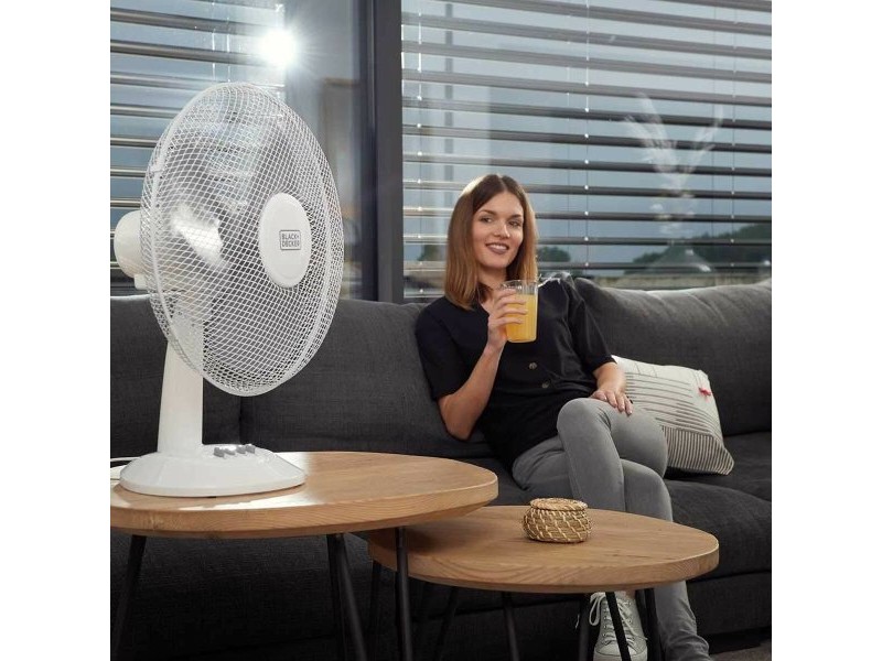 Настолен вентилатор Black & Decker ES9440030B Бял Черен 40 W