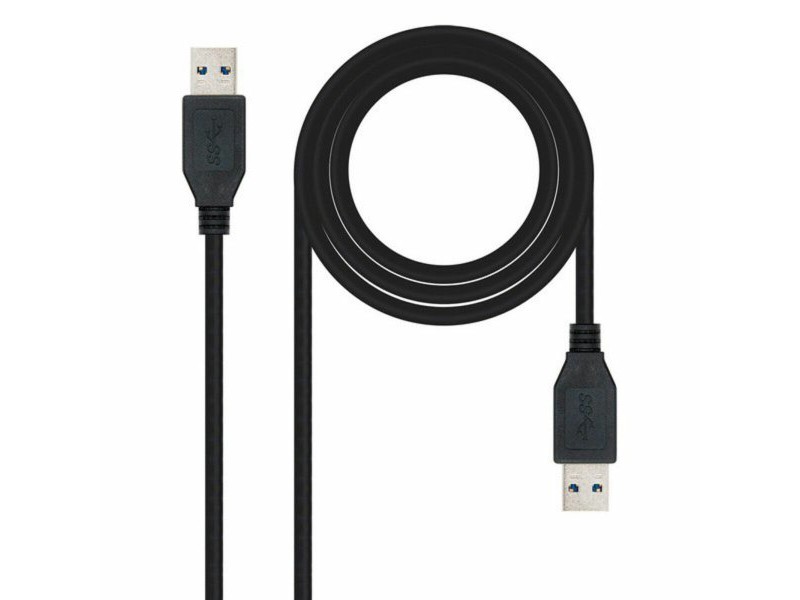 Кабел USB 3.0 A към USB A NANOCABLE 10.01.1002-BK Черен 2 m