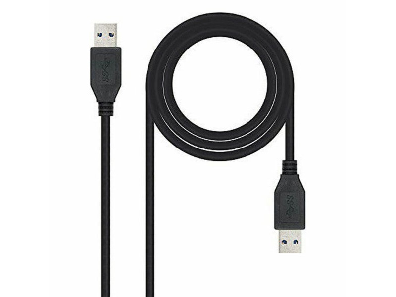 Кабел USB 3.0 A към USB A NANOCABLE 10.01.1002-BK Черен 2 m