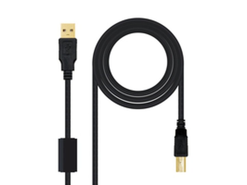 Кабел USB 2.0 A към USB B NANOCABLE 10.01.1203 Черен 3 m (1 броя)