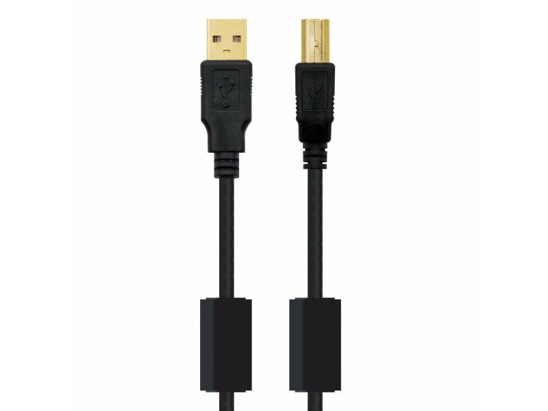 Кабел USB 2.0 A към USB B NANOCABLE 10.01.1203 Черен 3 m (1 броя)