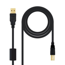 Кабел USB 2.0 A към USB B NANOCABLE 10.01.1205 Черен 5 m