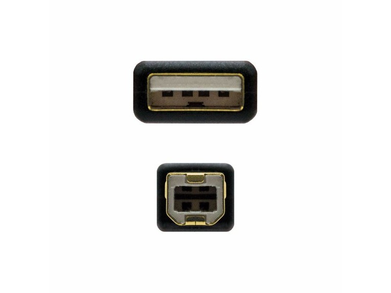 Кабел USB 2.0 A към USB B NANOCABLE 10.01.1205 Черен 5 m