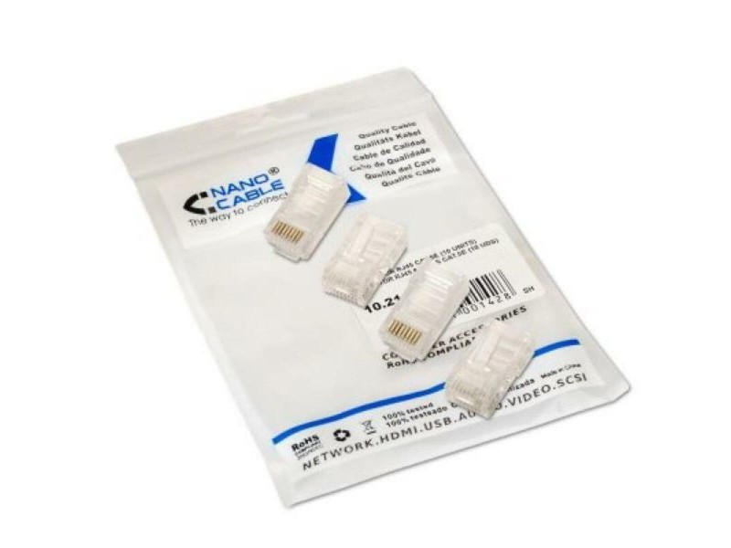 Конектор RJ45 категория 5 UTP NANOCABLE 10.21.0102-100 100 pcs Прозрачен