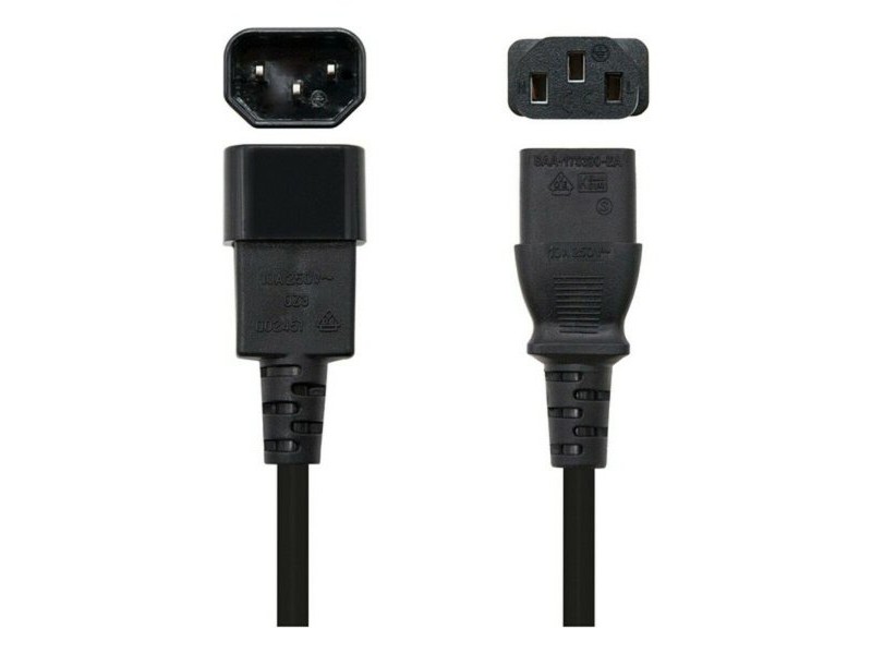 Захранващ кабел NANOCABLE 10.22.0202 1,5 m 1500W Черен