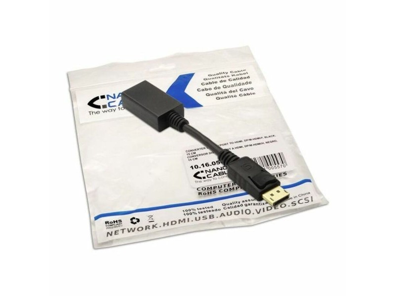 Адаптер за DisplayPort към HDMI NANOCABLE 10.16.0502 15 cm Черен