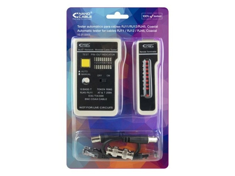 UTP категория 6 твърд мрежови кабел RJ11/RJ12/RJ45, coaxial NANOCABLE 10.31.0303 Бял/Черен