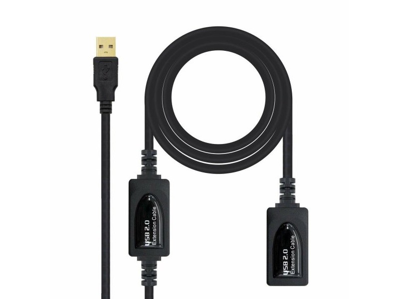 USB удължителен кабел NANOCABLE 10.01.0213 Черен 15 m