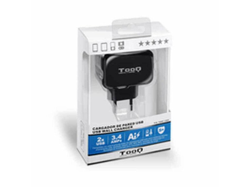 Зарядно за стена TooQ TQWC-1S02 USB 17W Черен 17 W