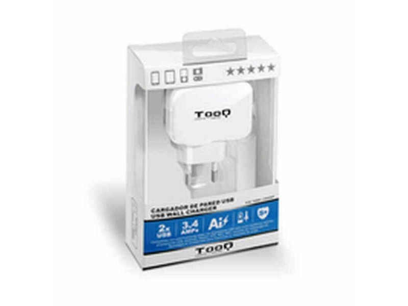 Зарядно за стена TooQ TQWC-1S02WT USB x 2 17W Бял 17 W