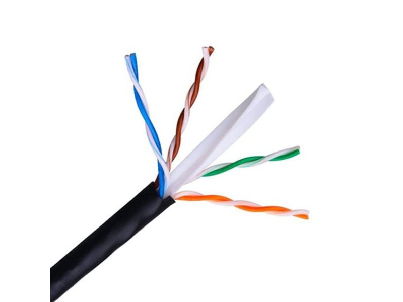 UTP категория 6 твърд мрежови кабел NANOCABLE 10.20.0502-EXT-BK 100 m Черен