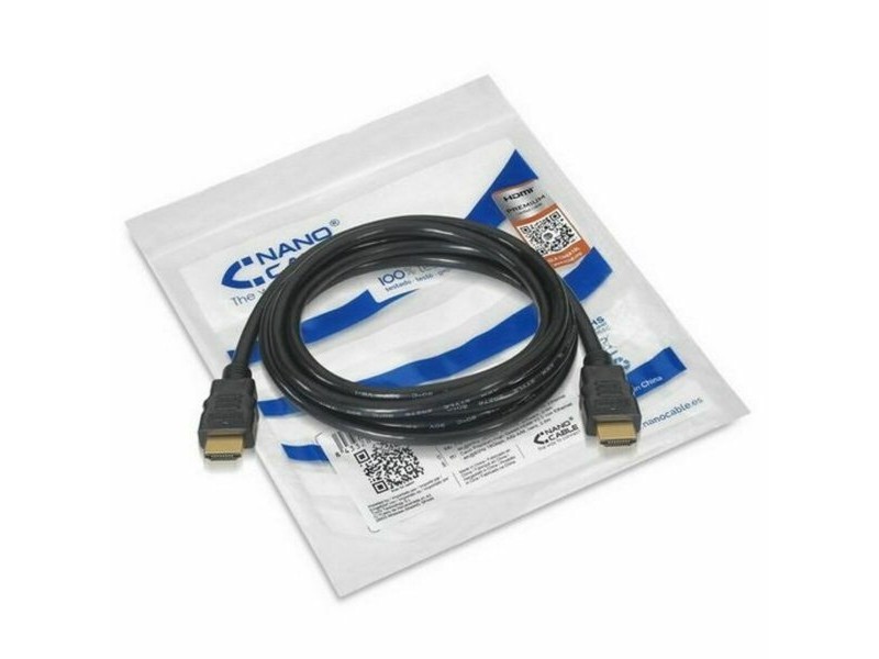 Кабел HDMI NANOCABLE HDMI V2.0, 1m V2.0 4K 1 m Черен 1 m