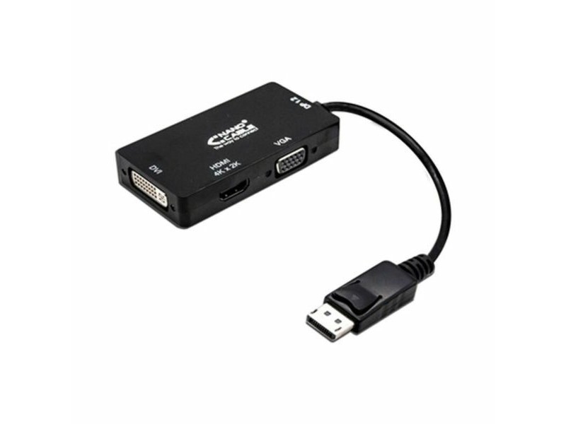 Адаптер за DisplayPort към VGA/DVI/HDMI 3 en 1 NANOCABLE 10.16.3301-BK Черен