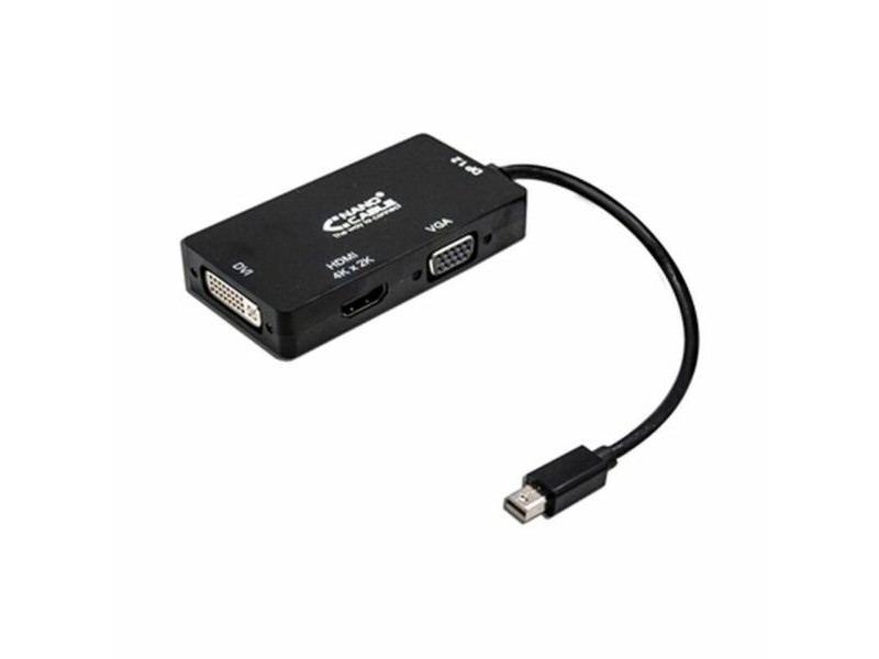 Mini Адаптер за DisplayPort към VGA/DVI/HDMI 3 en 1 NANOCABLE 10.16.3302-BK Черен