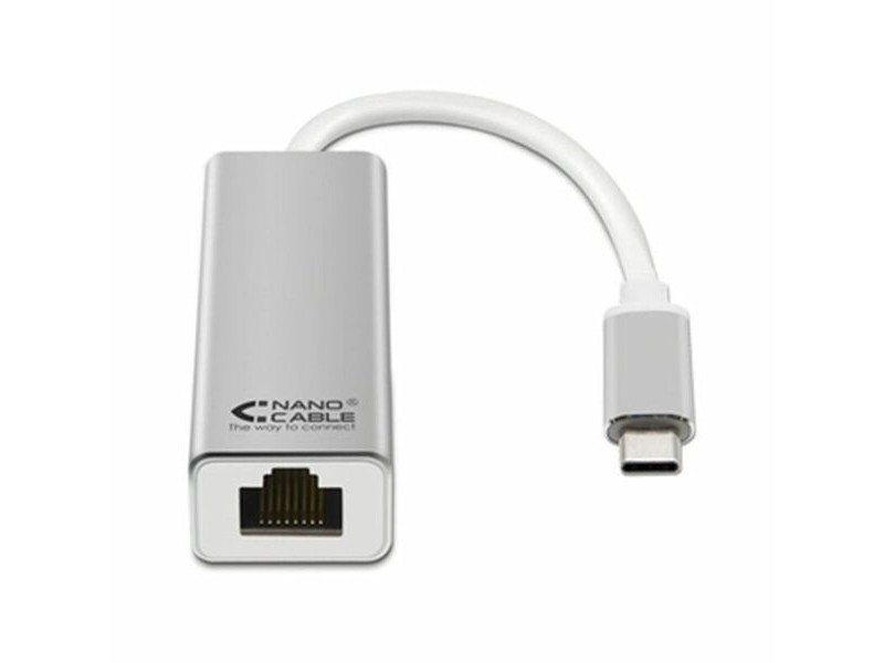USB 3.0 към Гигабайт Ethernet Преобразувател NANOCABLE 10.03.0402 Сребрист