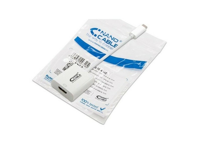 Адаптер за HDMI - USB-c NANOCABLE 10.16.4102 15 cm Бял