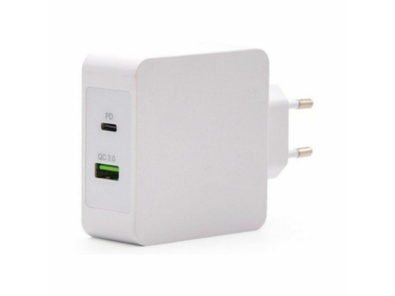 USB зарядно стена TooQ TQWC-2SC03WT Бял 48 W