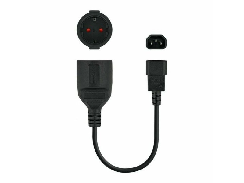 Захранващ кабел C14 към Shuko NANOCABLE 10.22.0901 (25 cm)