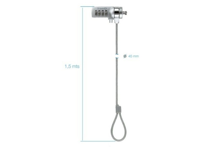Кабел за безопасност TooQ TQCLKC0015 1,5 m Кабел за безопасност TooQ TQCLKC0015 1,5 m