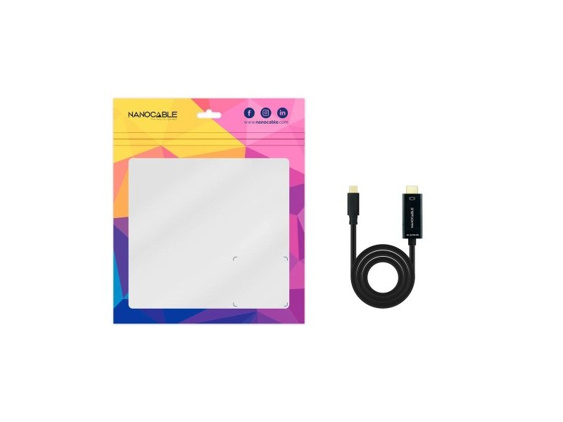 Кабел USB-C към HDMI NANOCABLE 10.15.5102 1,8 m Черен Кабел USB-C към HDMI NANOCABLE 10.15.5102 1,8 m Черен