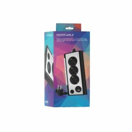 Schuko 3 начина многофункционален адаптер за контакт NANOCABLE 10.37.0013-BK USB x 2