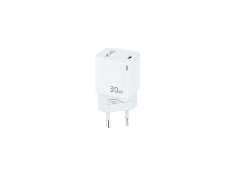 Зарядно за стена TooQ Cargador de Pared GAN USB-C/PD 30W, Blanco Бял 30 W