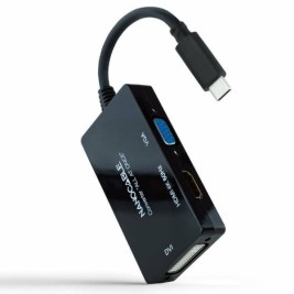 Адаптер за USB-C към VGA/HDMI/DVI NANOCABLE 10.16.4301-ALL 20 cm Черен