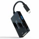 Адаптер за USB-C към VGA/HDMI/DVI NANOCABLE 10.16.4301-ALL 20 cm Черен