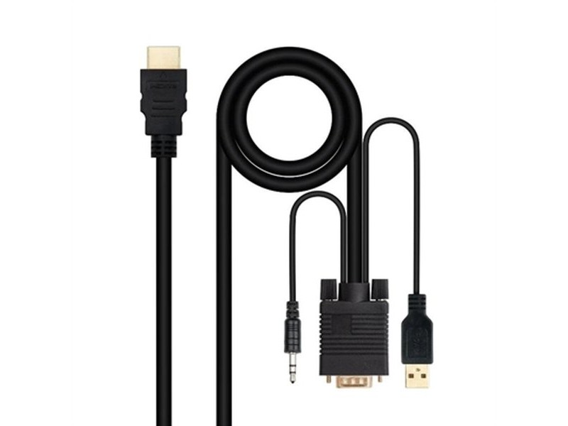Адаптер за HDMI към VGA с аудио NANOCABLE 10.15.4350 1,8 m Черен