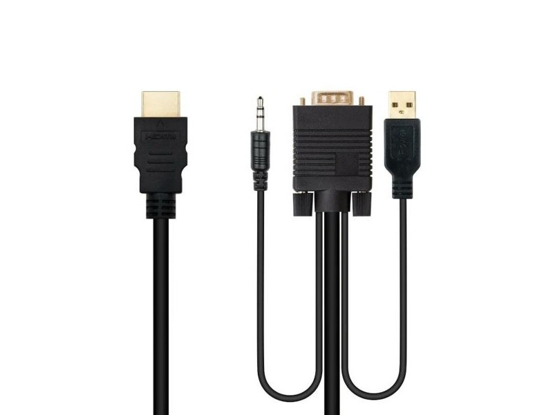 Адаптер за HDMI към VGA с аудио NANOCABLE 10.15.4350 1,8 m Черен