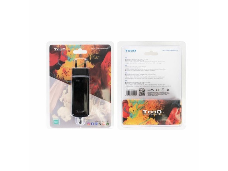 Зарядно за стена TooQ TQLC-USBCGAN65PD-C Черен 65 W