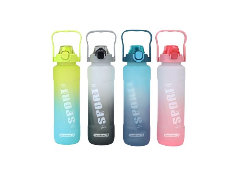 Бутилка с Капак и Сламка Bewinner Многоцветен 1 L