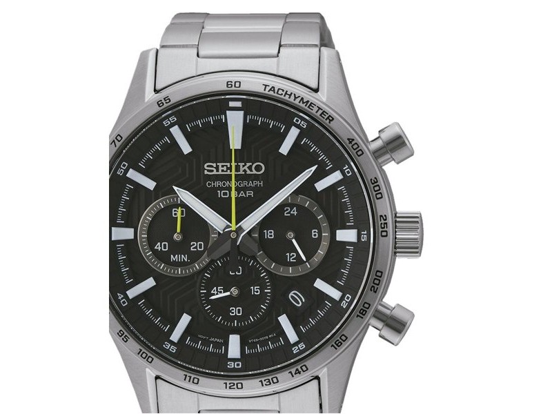 Мъжки часовник Seiko SSB413P1 Черен Сребрист
