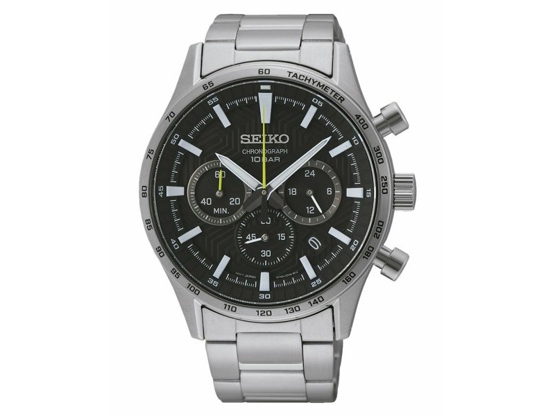 Мъжки часовник Seiko SSB413P1 Черен Сребрист