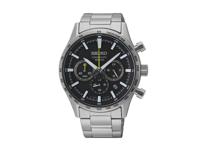 Мъжки часовник Seiko SSB413P1 Черен Сребрист