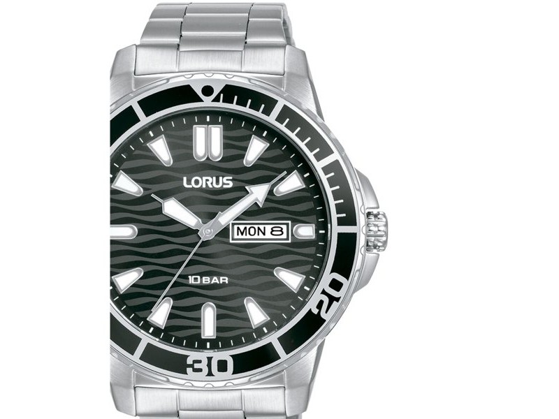 Мъжки часовник Lorus RH355AX9 Черен Сребрист