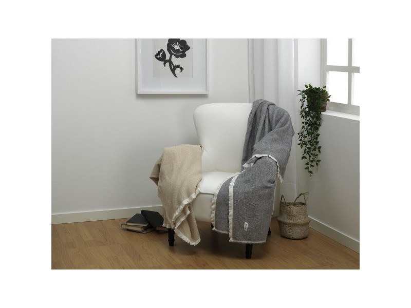 Одеяло Alexandra House Living Lares Сив перлен 125 x 180 cm