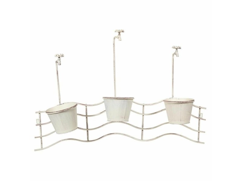 Саксия за парапети Alexandra House Living Бял Желязо 23 x 69 x 95 cm