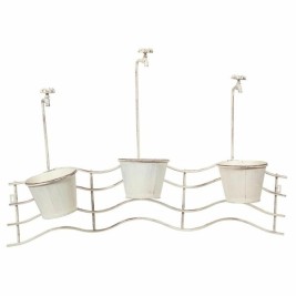 Саксия за парапети Alexandra House Living Бял Желязо 23 x 69 x 95 cm