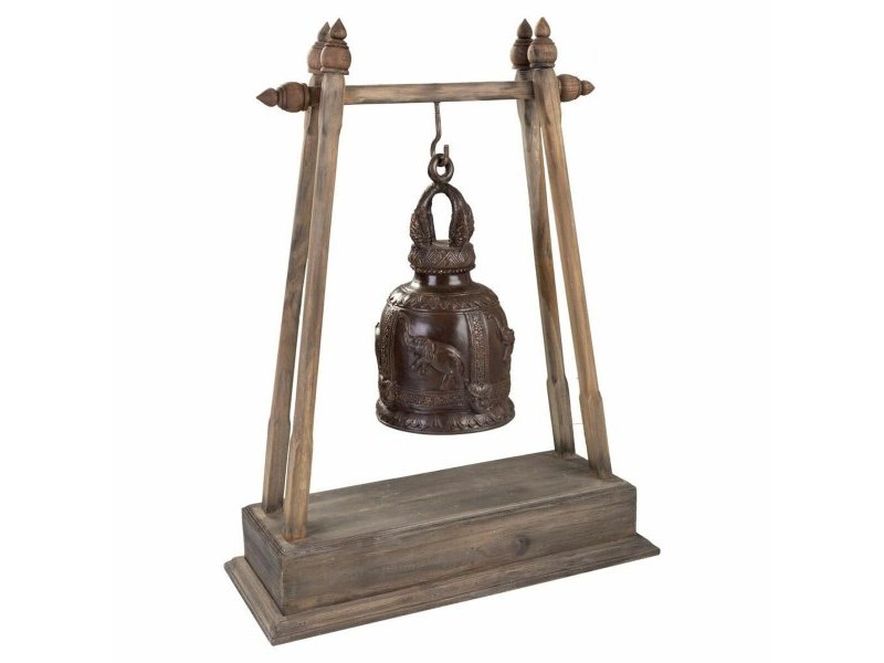 Звънец Alexandra House Living Кафяв Мед Дървен Въже Желязо 16 x 72 x 48 cm