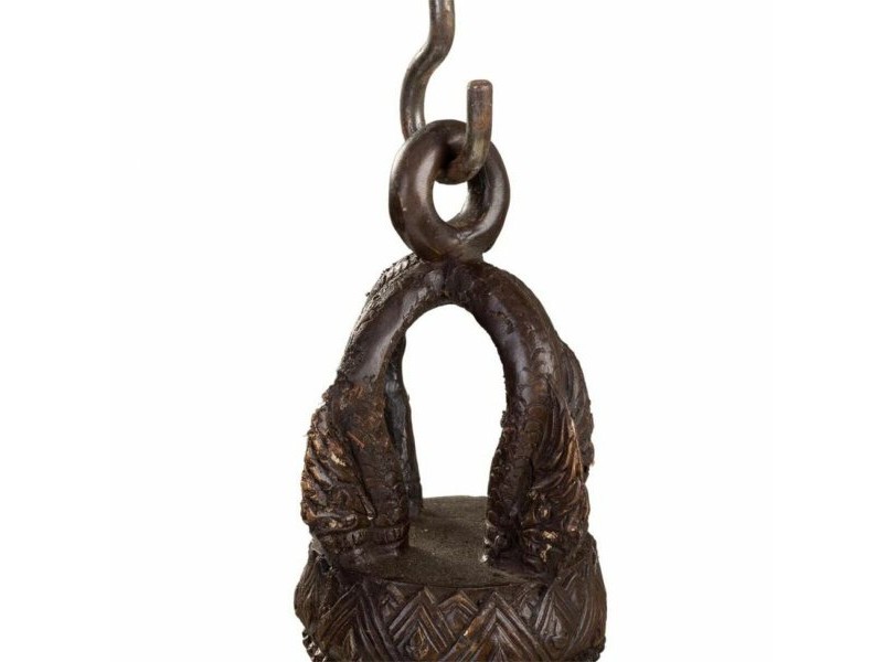 Звънец Alexandra House Living Кафяв Мед Дървен Въже Желязо 16 x 72 x 48 cm
