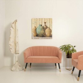 Саксия Alexandra House Living Черен Златен Метал 23 x 60 x 23 cm С опора