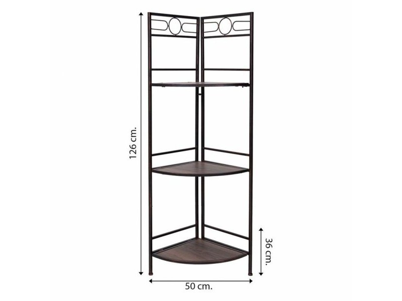 Ъглови Шкафове Alexandra House Living Черен Златен Метал Дървен MDF 36 x 126 x 50 cm