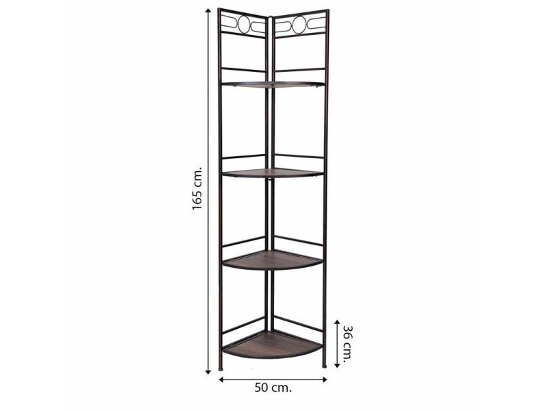 Ъглови Шкафове Alexandra House Living Черен Златен Метал Дървен MDF 36 x 165 x 50 cm