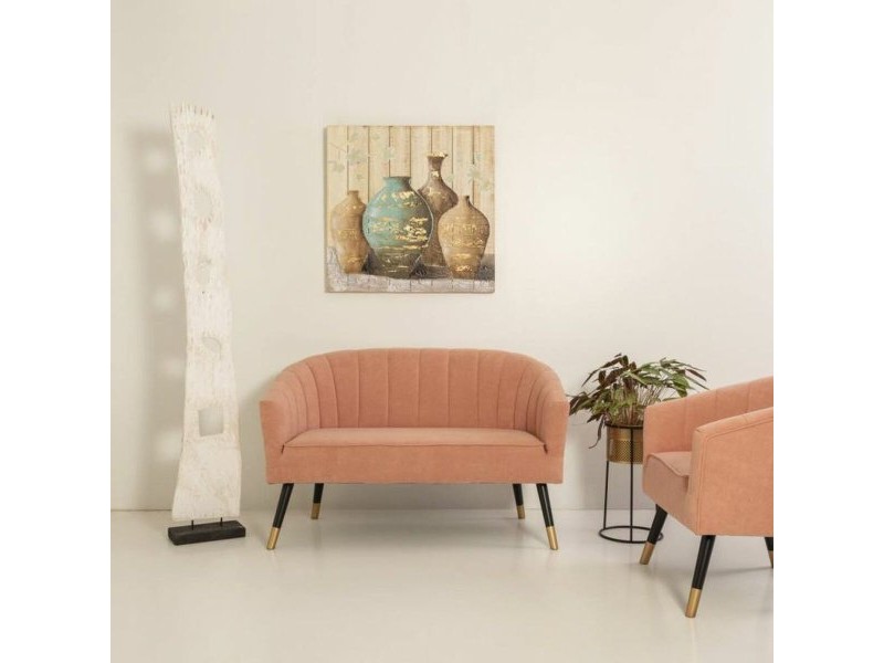 Саксия Alexandra House Living Черен Златен Метал 24 x 50 x 24 cm С опора