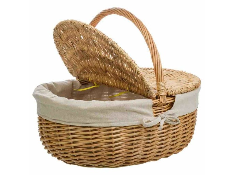 Кошница за Пикник Alexandra House Living плетена ракита Върбово дърво 37 x 40 x 48 cm Естествен