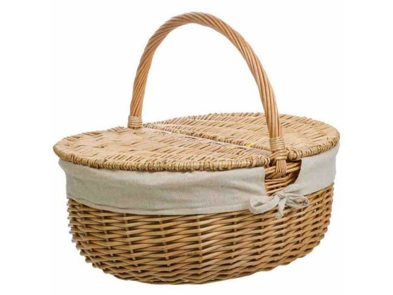 Кошница за Пикник Alexandra House Living плетена ракита Върбово дърво 37 x 40 x 48 cm Естествен