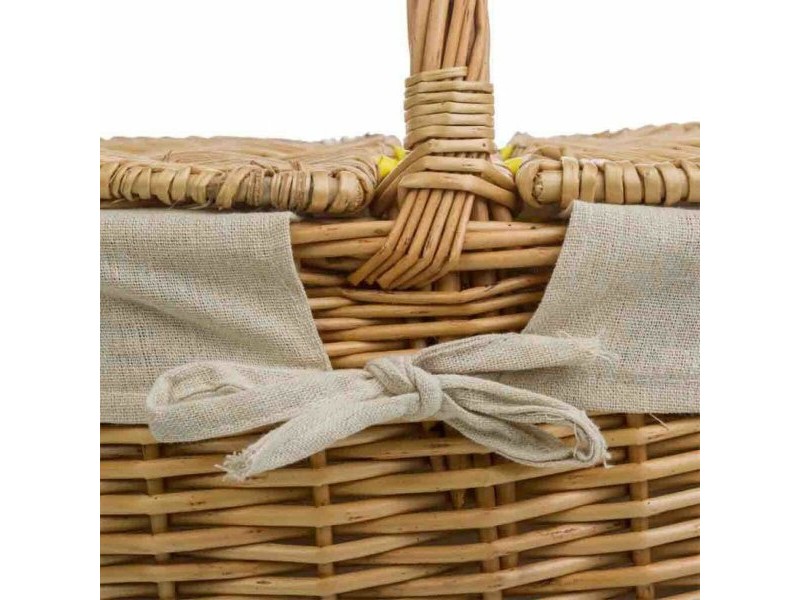 Кошница за Пикник Alexandra House Living плетена ракита Върбово дърво 37 x 40 x 48 cm Естествен