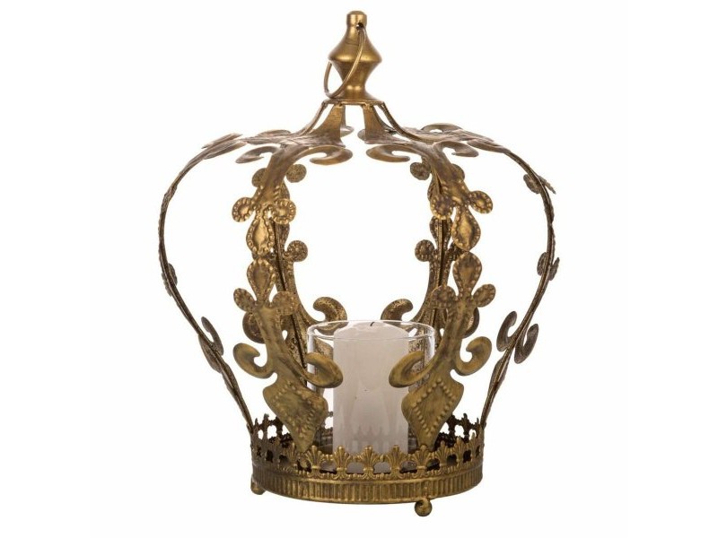 Поставка за свещ Alexandra House Living Златен Cтъкло Желязо 26 x 33 x 26 cm